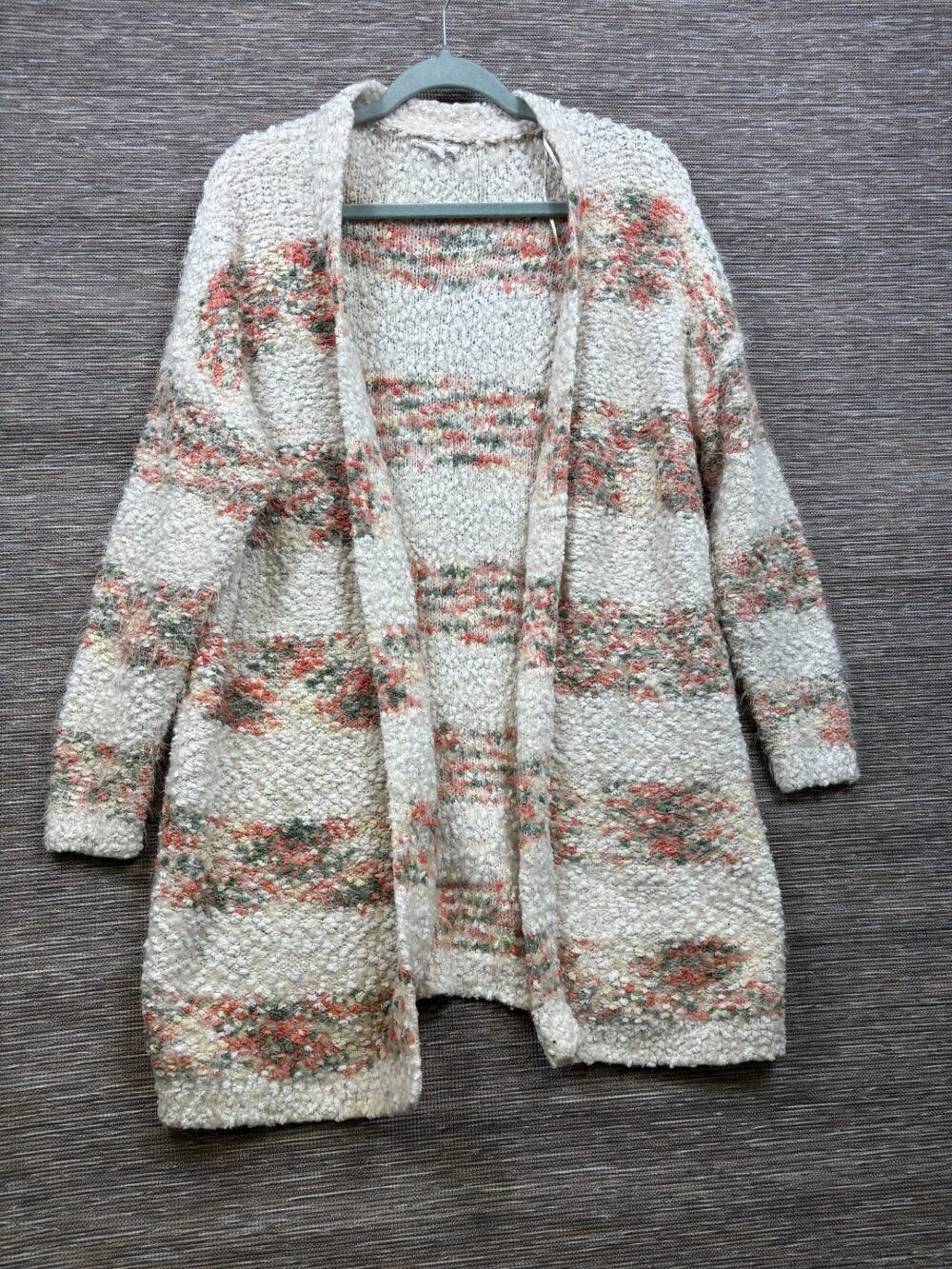 Chicsoul Open Front Canyon Cardigan Sweater Womens Size 1X Multicolor Striped
